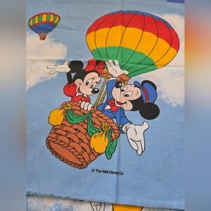 Vintage Disney Mickey and Minnie Hot Air Ballon Sheet Set - twin size